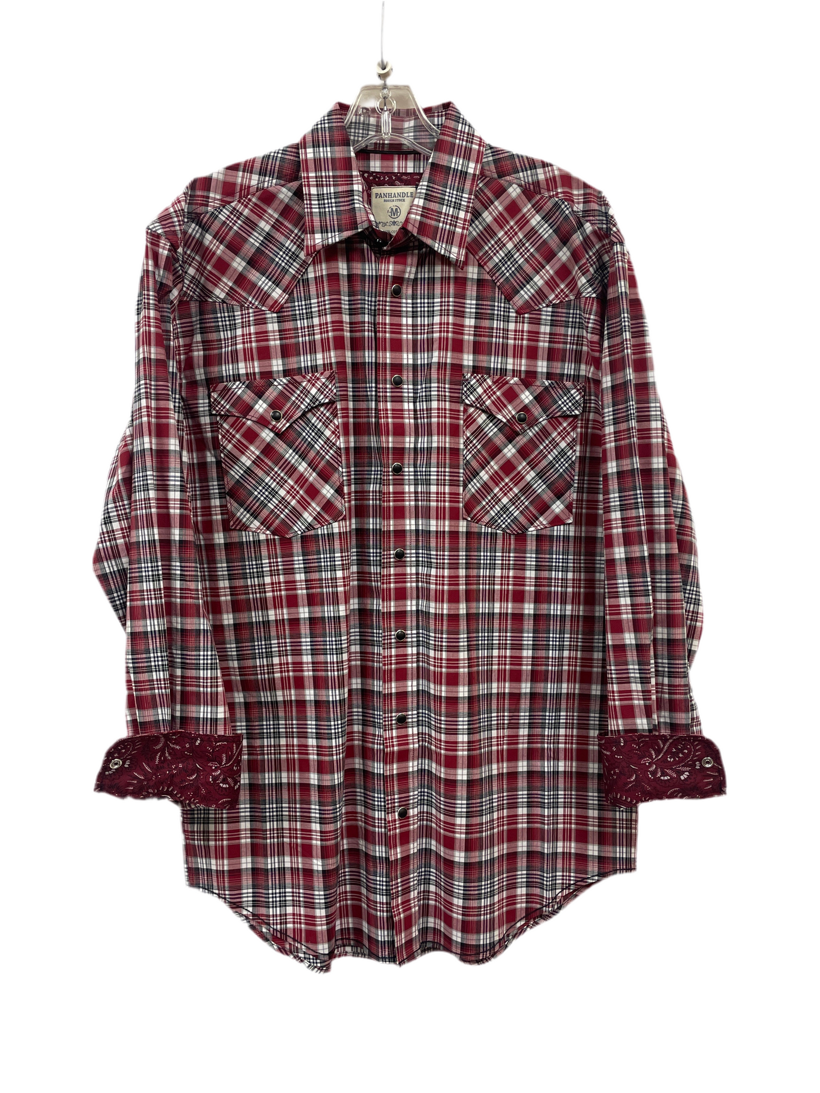 Panhandle Mens Maroon Snap Shirt R0S3259