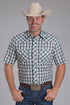 Karman Mens SS Turquoise Plaid Shirt