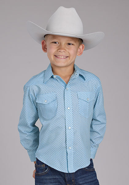 Karman Boys LS Mini Cross Print Snap
