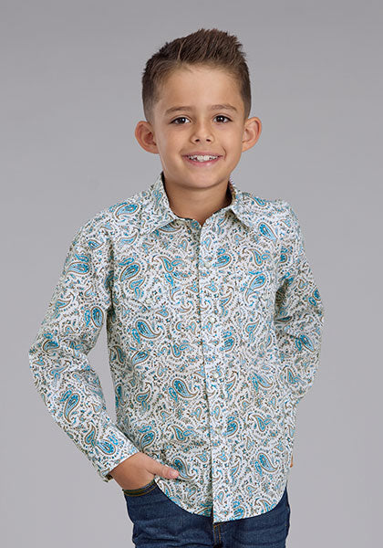 Boys Vintage Paisley Print Shirt
