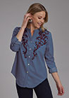 Ladies Med Blue Denim Blouse