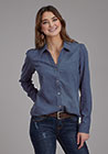 Ladies LS Denim Western Shirt