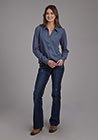Ladies LS Denim Western Shirt