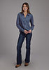 Ladies LS Denim Western Shirt
