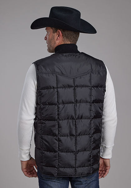 Mens Poly Filled Black Vest