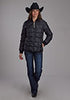 Ladies Poly Filled Black Jacket