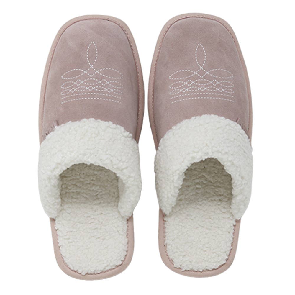 Western Cowgirl Dolly Square Toe Slippers | Blossom (pink)