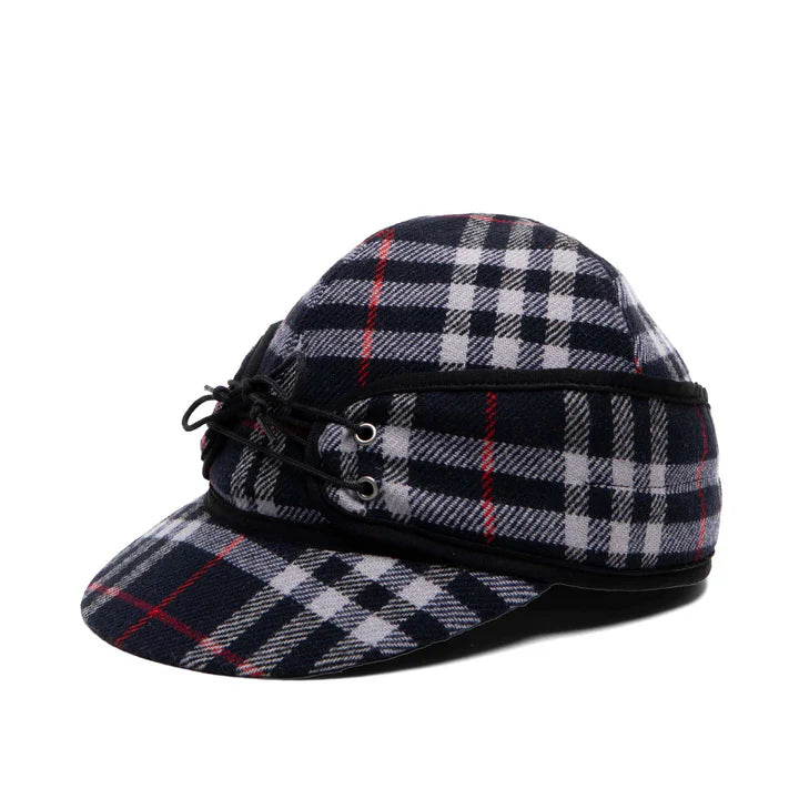 Crown Cap Wool Blend Plaid Railroad Hat