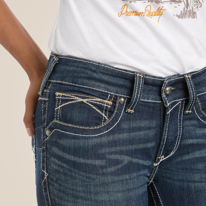 Ladies Mid Rise Stretch Whipstitch Jean 10014022