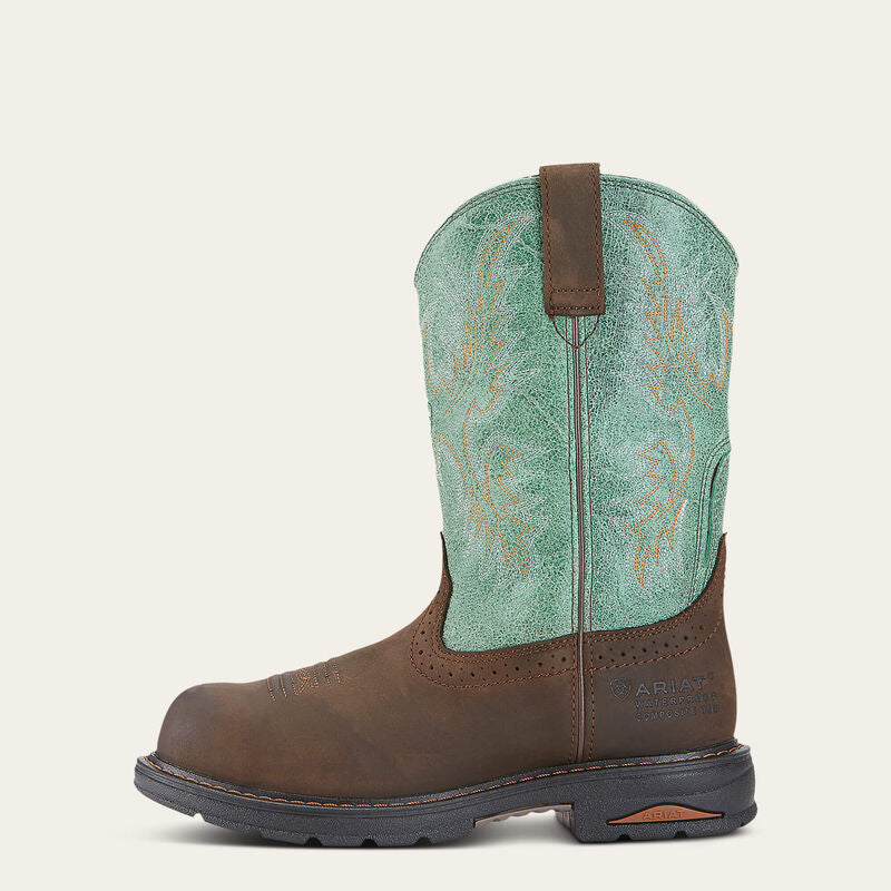 Ariat Wms Tracey H2O Oily Dsts Brn/Trq 10015405