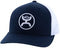 Navy and white hooey trucker ball cap