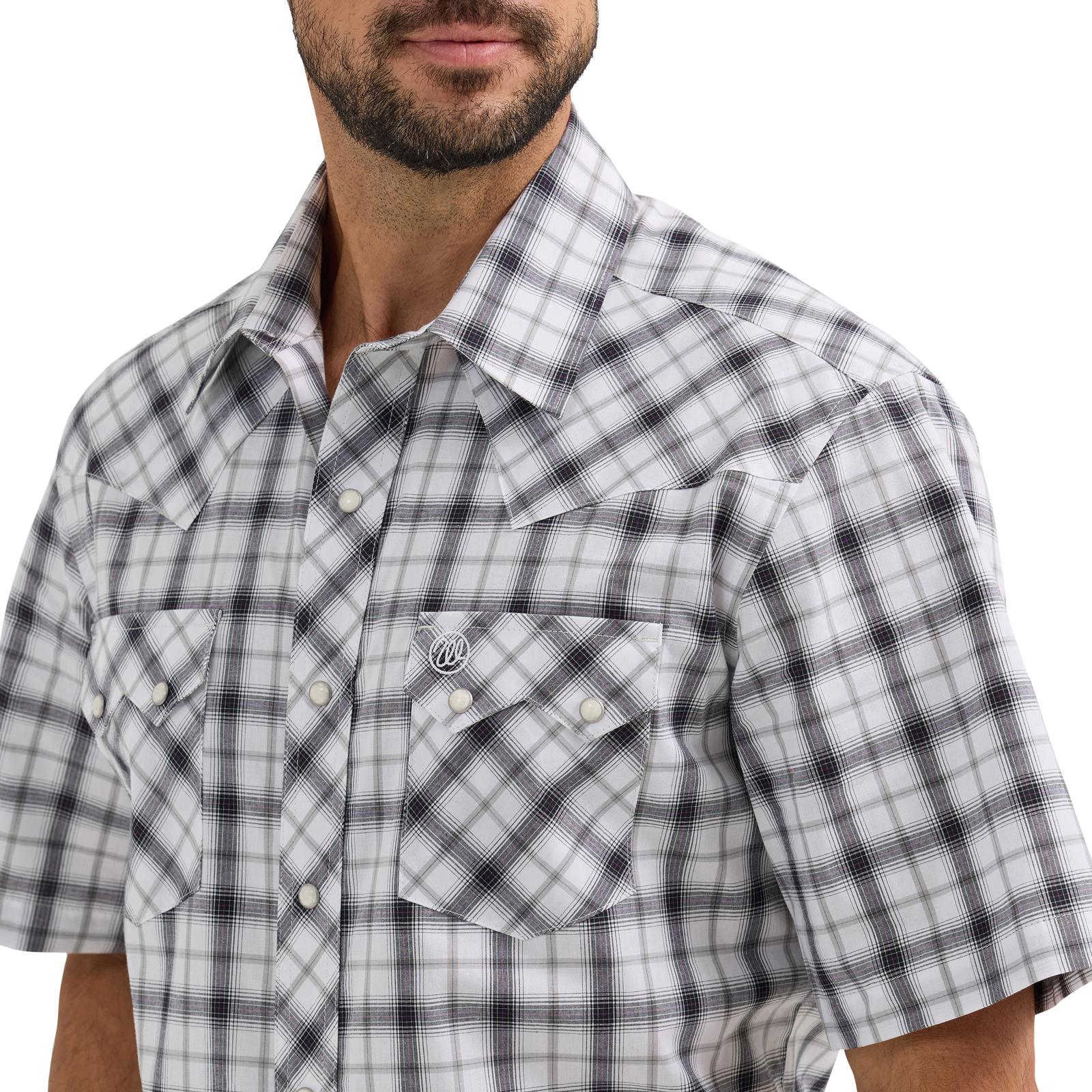Mns Wrangler Retro Short SL Wht/Blk Shirt