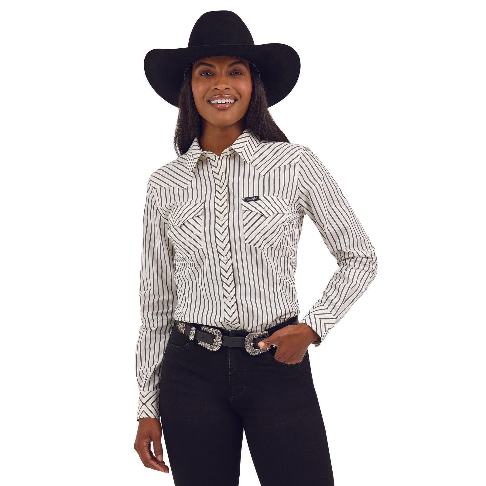 Wns Wrangler Retro Party Western Snap Shirt