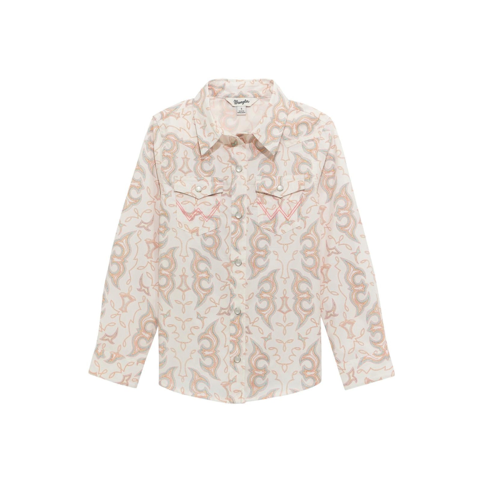 Girls White Western Top