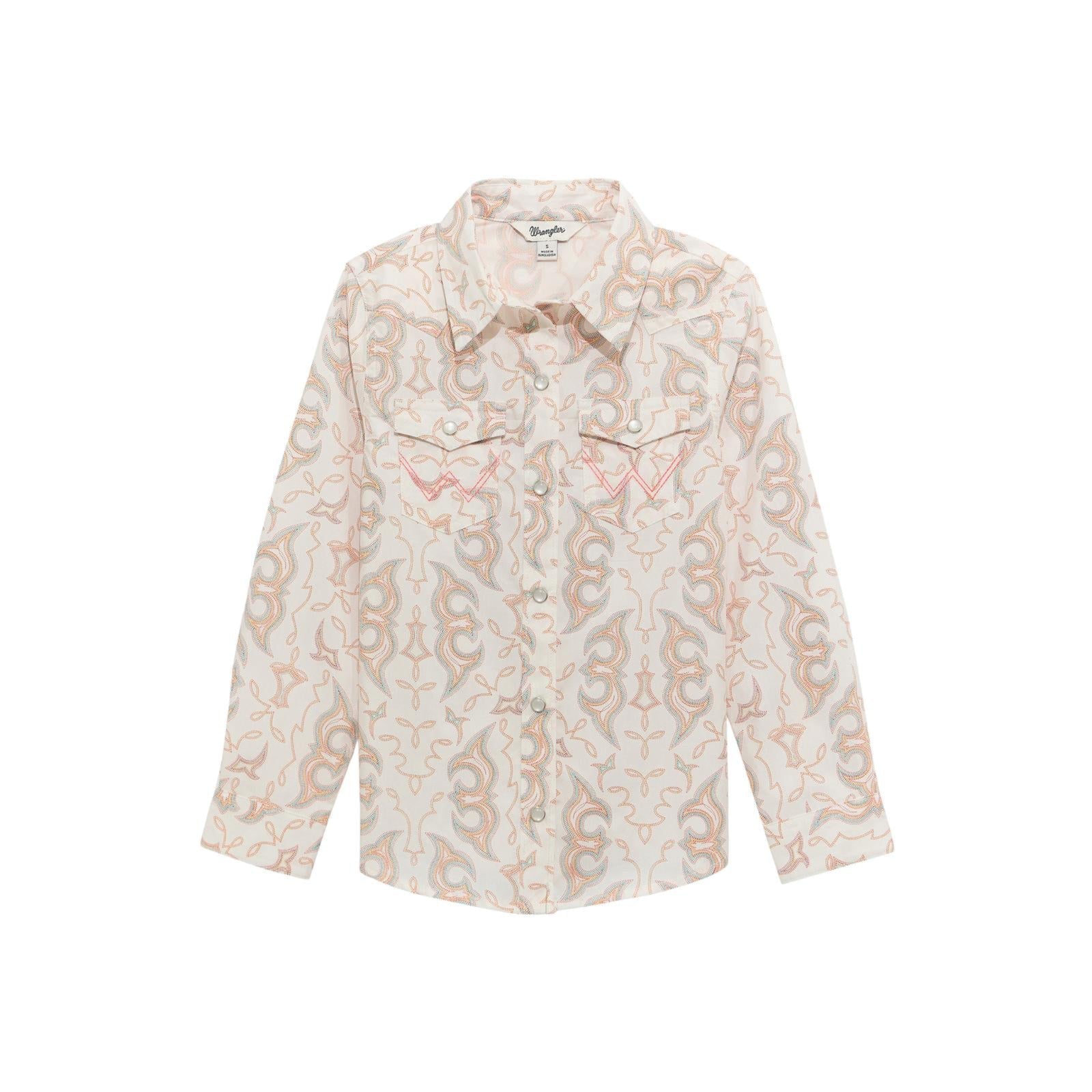 Girls White Western Top