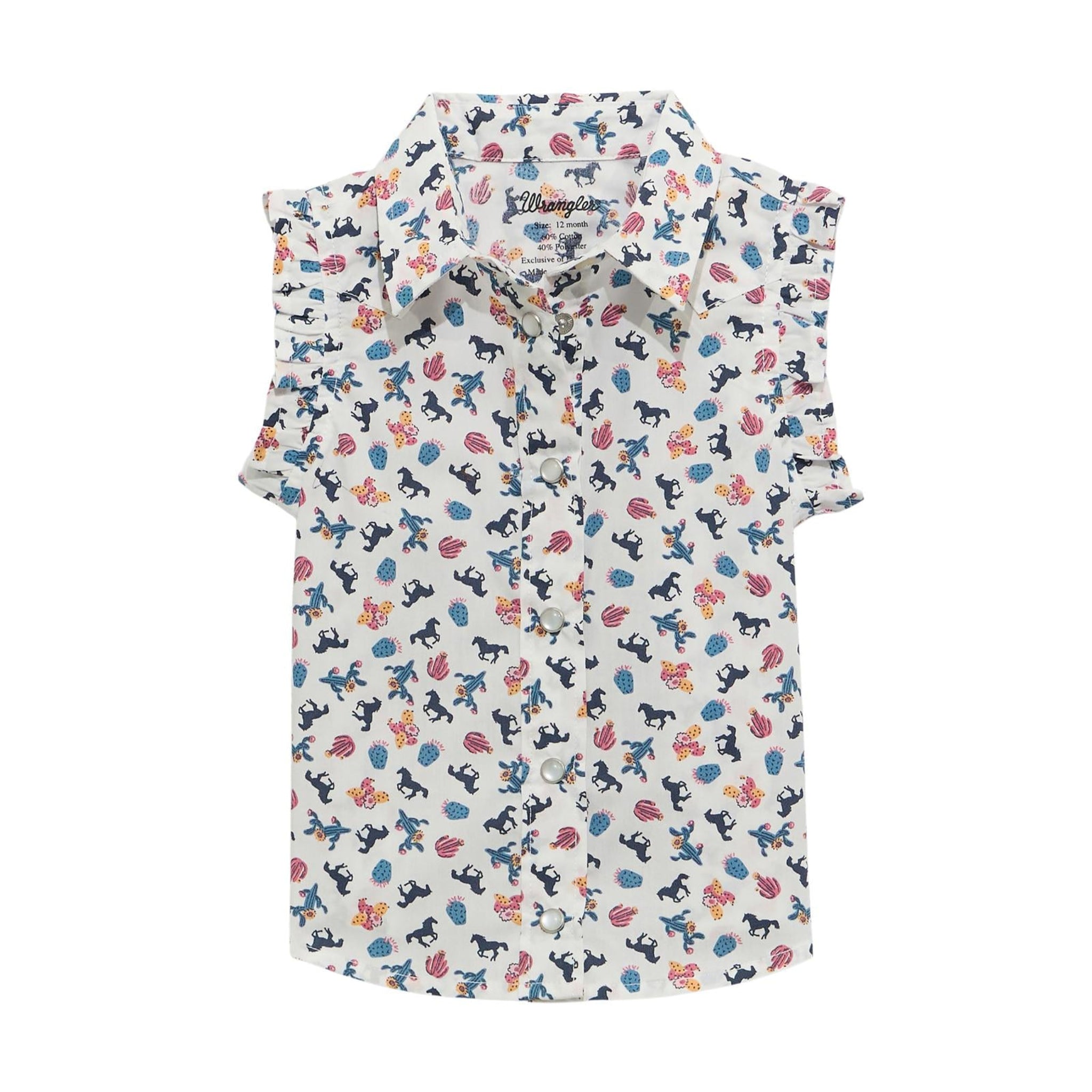 112375235 Wrangler Baby Girl Western Snap Shirt