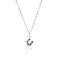 Silver necklace with a horseshoe pendant featuring blue stones 