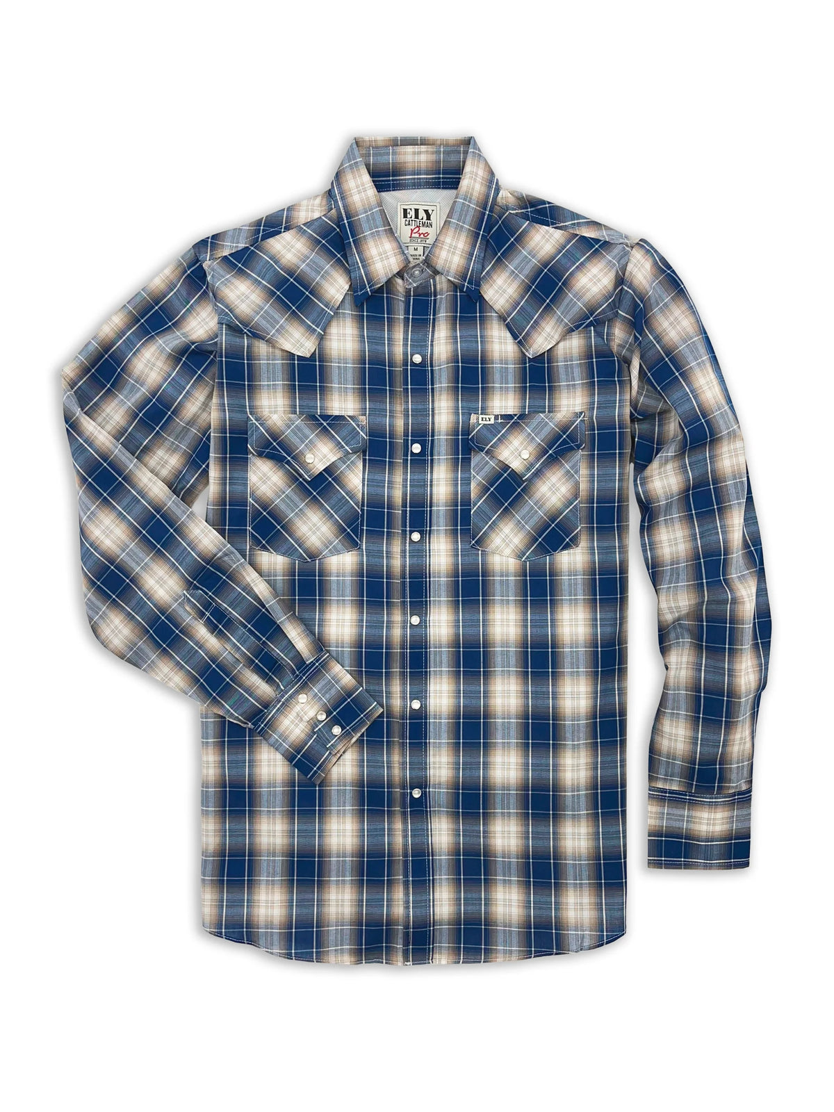 Ely Mens Pro LS Plaid Vented Shirt 2024120
