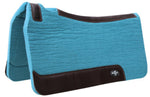  Blue Felt saddle pad with brown border 