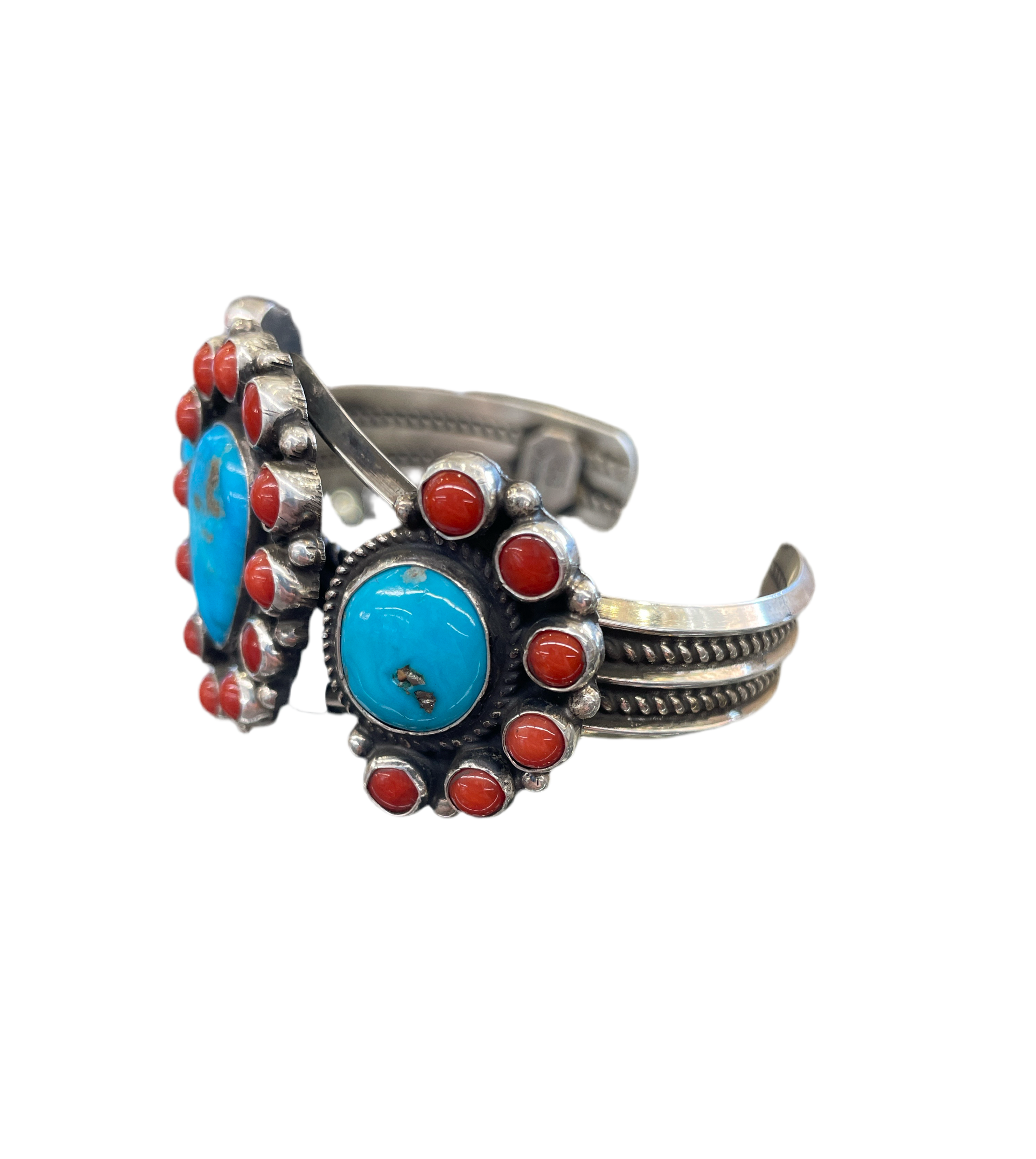 Vintage Turquoise and Coral Bracelet