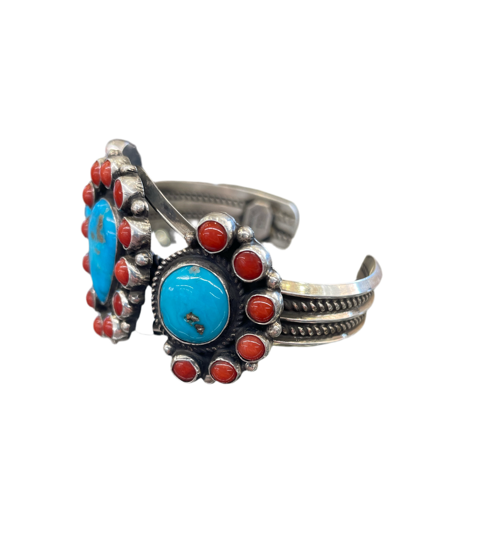 Vintage Turquoise and Coral Bracelet