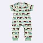 Mint Cattle Boy Romper