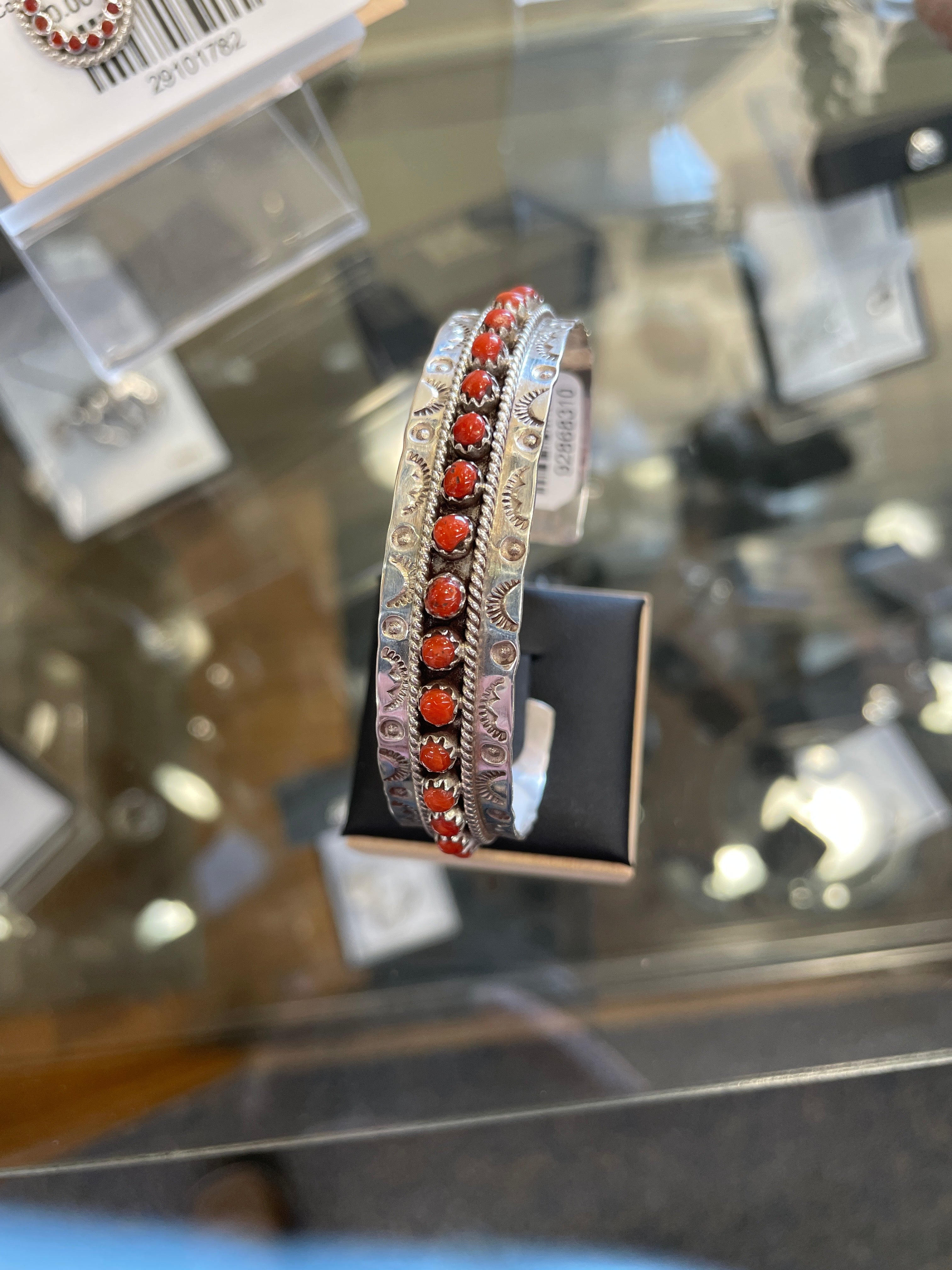 Coral Sterling Silver Bracelet
