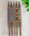 Beaded dog collars with tooled leather 20"   D05
