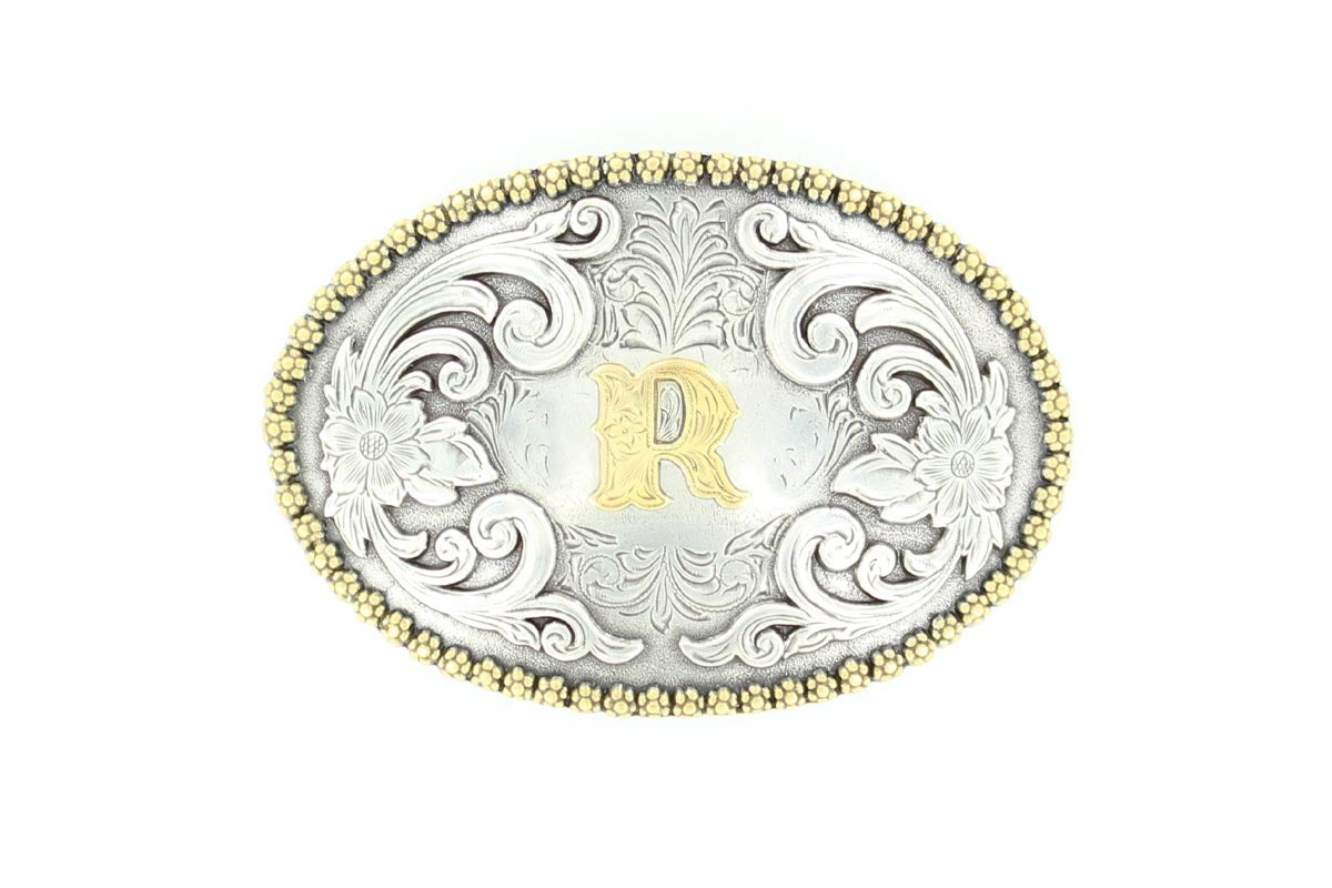 Oval Bry Edge Initial Belt Buckle 37072