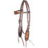 Floral Tooled Edge Headstall with browband HBB21FTDE