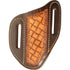 Brown leather holster with woven pattern 