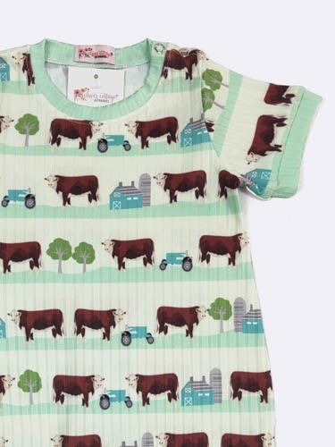 Mint Cattle Boy Romper