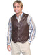 Scully Mens Brown Snap Front Leather Vest 507 143