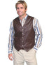 Scully Mens Brown Snap Front Leather Vest 507 143