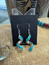 Handcrafted Zuni Turquoise Twist Earrings