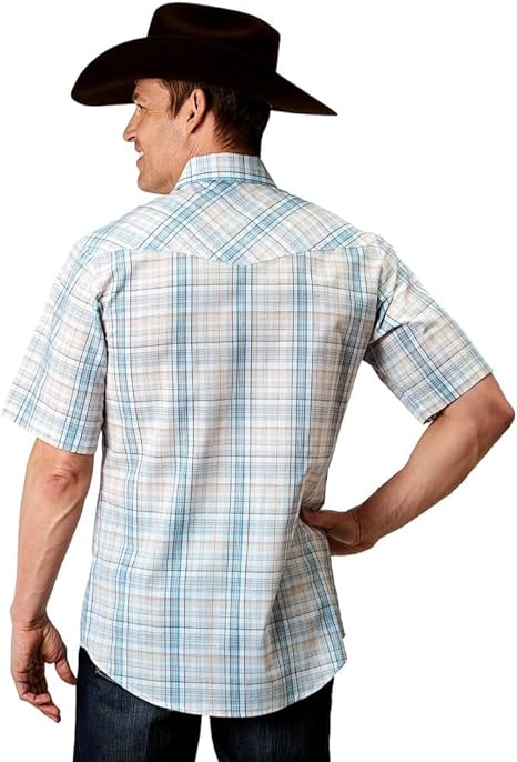 Roper Mens 1976 Multi Plaid SS Snap