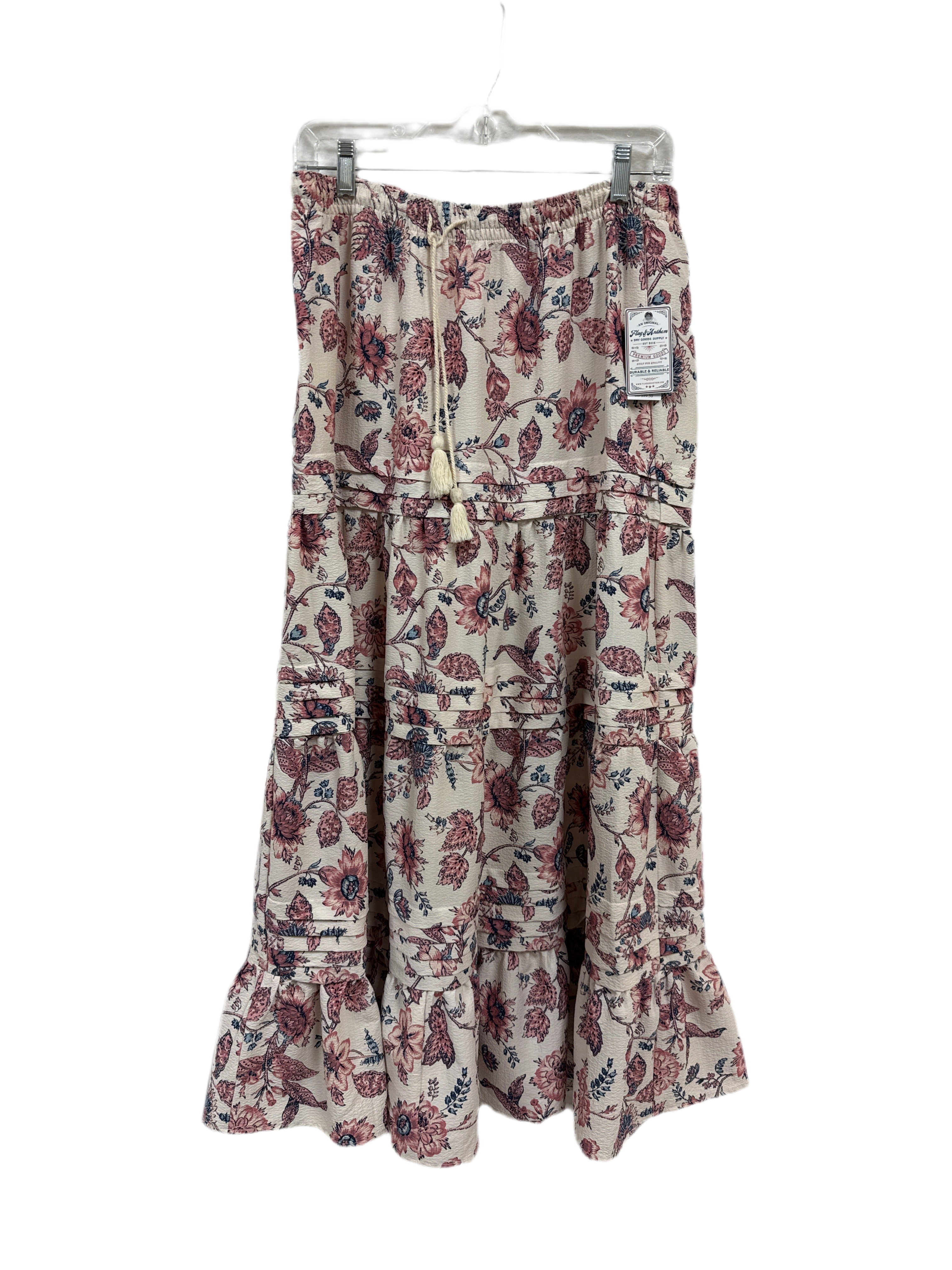 Louisa Floral Pintucked Maxi Skirt W/
