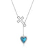 Necklace with a turquoise heart pendant and cross 