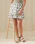 Annabella Smocked Trim Floral Mini Skirt