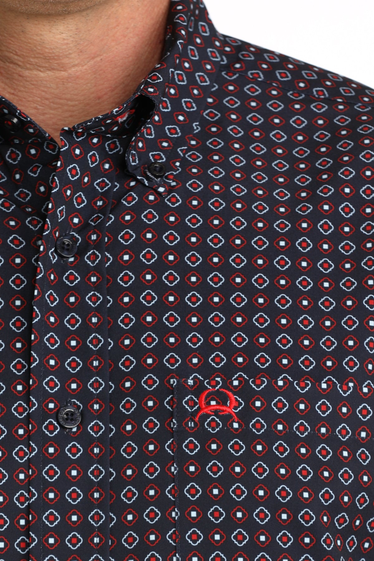 Arenaflex Athletic Navy Print Short Sleeve Shirt