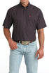 Mens Cinch ArenaFlex Navy Print Short Sleeve Shirt, button down