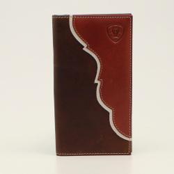 Ariat Mens Rodeo Wallet Two Tone Shield Logo Tan A3547708