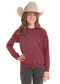 Girls Boot Stitch Pullover Burgundy