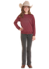 Girls Boot Stitch Pullover Burgundy
