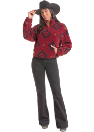 Wmns Diamond Aztec Sherpa Pullover