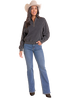 Wmns Studded 1/4 Zip Black Pullover