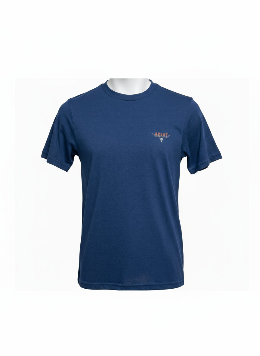 Boys Blue T-shirt  with Ariat Logo on front and back