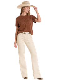 Beige Carpenter Pocket Wide Leg Jean
