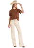 Beige Carpenter Pocket Wide Leg Jean