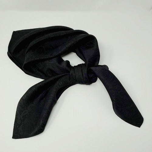 Black Paisley Jacquard Wild Rag 36x36